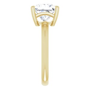 10K Yellow Gold 7.5 mm Square Ring Mounting – image 7