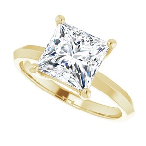 18K Yellow Gold 7.5 mm Square Ring Mounting – image 8