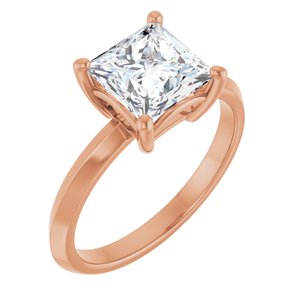 14K Rose Gold 7 mm Square Ring Mounting