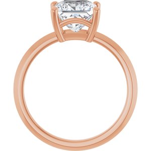 14K Rose Gold 7 mm Square Ring Mounting – image 3