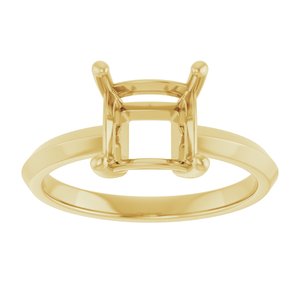 14K Yellow Gold 7 mm Square Ring Mounting – image 6