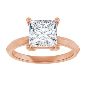 14K Rose Gold 7 mm Square Ring Mounting – image 5
