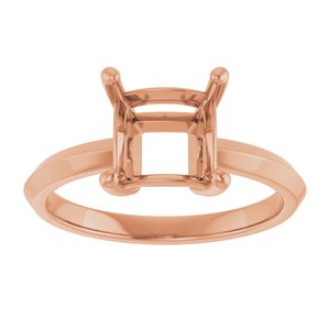 14K Rose Gold 7 mm Square Ring Mounting – image 6
