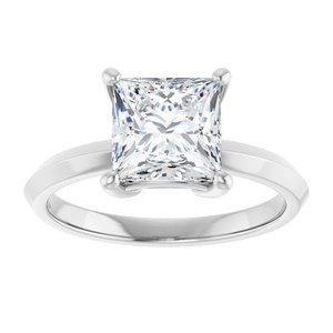 18K White Gold 7 mm Square Ring Mounting – image 5