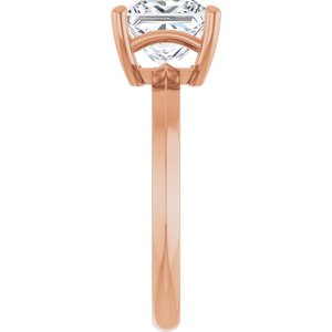 10K Rose Gold 7 mm Square Ring Mounting – image 7