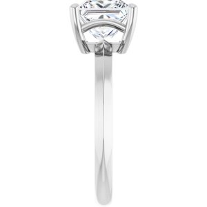 14K White Gold 7 mm Square Ring Mounting – image 7