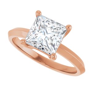 10K Rose Gold 7 mm Square Ring Mounting – image 8