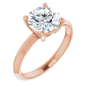 10K Rose Gold 8 mm Round Ring Mounting