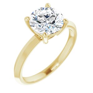 18K Yellow Gold 8 mm Round Ring Mounting