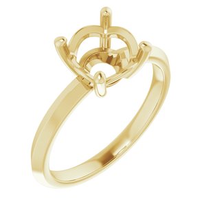18K Yellow Gold 8 mm Round Ring Mounting – image 2