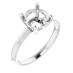 10K White Gold 8 mm Round Ring Mounting – image 2