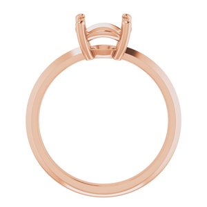 10K Rose Gold 8 mm Round Ring Mounting – image 4