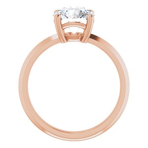 14K Rose Gold 8 mm Round Ring Mounting – image 3