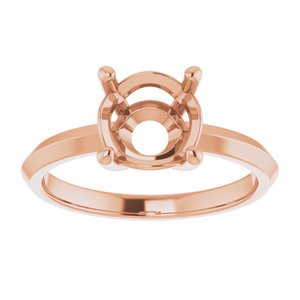 10K Rose Gold 8 mm Round Ring Mounting – image 6