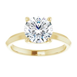 10K Yellow Gold 8 mm Round Ring Mounting – image 5