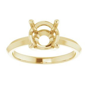 18K Yellow Gold 8 mm Round Ring Mounting – image 6