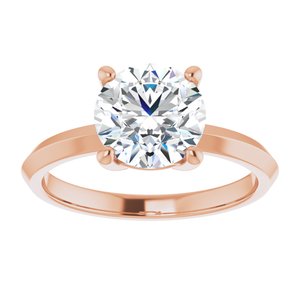 14K Rose Gold 8 mm Round Ring Mounting – image 5