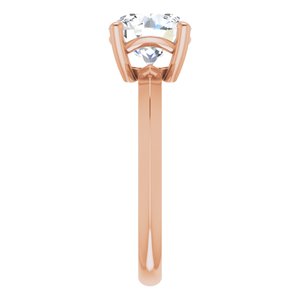 14K Rose Gold 8 mm Round Ring Mounting – image 7
