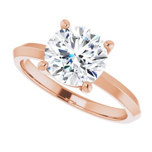 10K Rose Gold 8 mm Round Ring Mounting – image 8