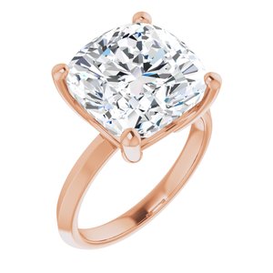 10K Rose Gold 12 mm Cushion Ring Mounting