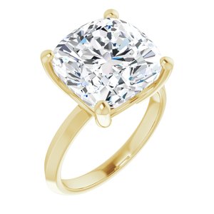 10K Yellow Gold 12 mm Cushion Ring Mounting