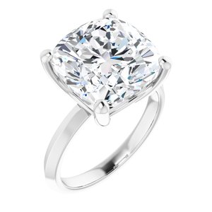 Sterling Silver 12 mm Cushion Ring Mounting
