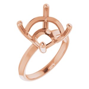 10K Rose Gold 12 mm Cushion Ring Mounting – image 2