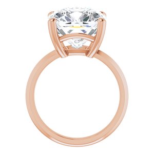 18K Rose Gold 12 mm Cushion Ring Mounting – image 3
