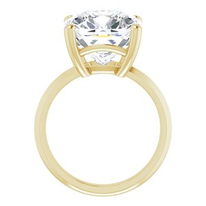 14K Yellow Gold 12 mm Cushion Ring Mounting – image 3