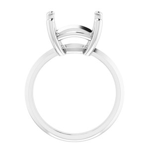 14K X1 White Gold 12 mm Cushion Ring Mounting – image 4