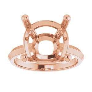 10K Rose Gold 12 mm Cushion Ring Mounting – image 6