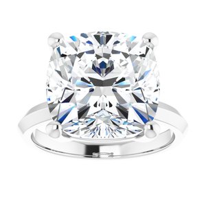 14K X1 White Gold 12 mm Cushion Ring Mounting – image 5