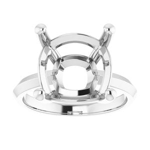 Sterling Silver 12 mm Cushion Ring Mounting – image 6