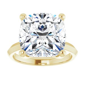 10K Yellow Gold 12 mm Cushion Ring Mounting – image 5