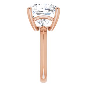 10K Rose Gold 12 mm Cushion Ring Mounting – image 7