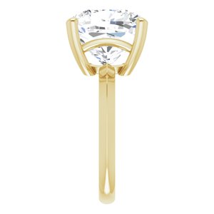 10K Yellow Gold 12 mm Cushion Ring Mounting – image 7