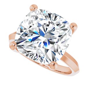 10K Rose Gold 12 mm Cushion Ring Mounting – image 8
