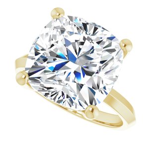10K Yellow Gold 12 mm Cushion Ring Mounting – image 8