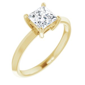 10K Yellow Gold 5.5 mm Square Ring Mounting