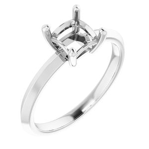 14K X1 White Gold 5.5 mm Square Ring Mounting – image 2
