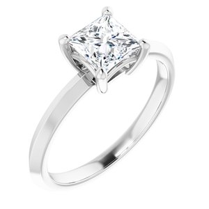 18K White Gold 5.5 mm Square Ring Mounting