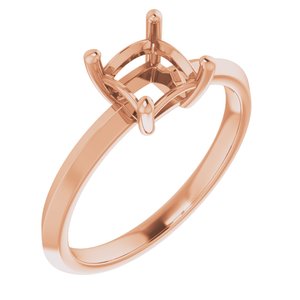 10K Rose Gold 5.5 mm Square Ring Mounting – image 2