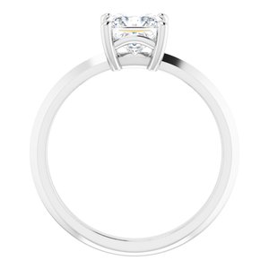 18K White Gold 5.5 mm Square Ring Mounting – image 3