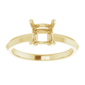 14K Yellow Gold 5.5 mm Square Ring Mounting – image 6