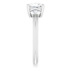 14K X1 White Gold 5.5 mm Square Ring Mounting – image 7