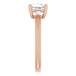 18K Rose Gold 5.5 mm Square Ring Mounting – image 7