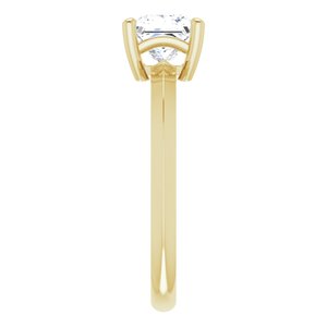 18K Yellow Gold 5.5 mm Square Ring Mounting – image 7