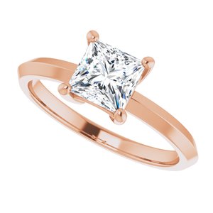 18K Rose Gold 5.5 mm Square Ring Mounting – image 8