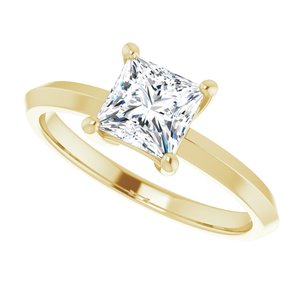 18K Yellow Gold 5.5 mm Square Ring Mounting – image 8