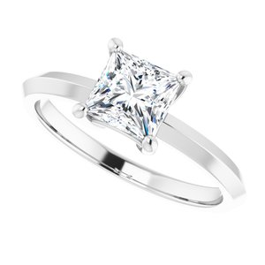 18K White Gold 5.5 mm Square Ring Mounting – image 8